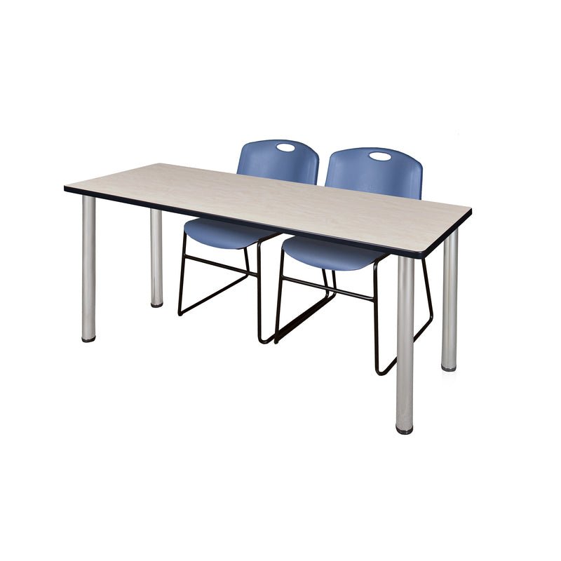 Regency Kee Professional Training Table Suite with 2 Zeng Stack Chairs 66"W x 24"D x 29"H (REG - MT6624 - 44) - SchoolOutlet