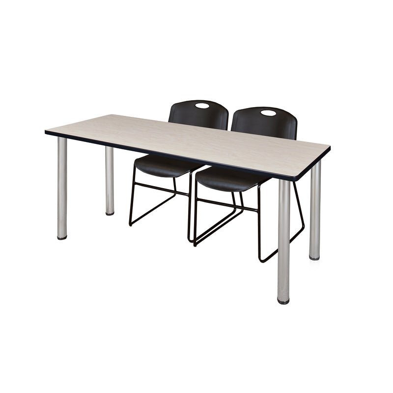 Regency Kee Professional Training Table Suite with 2 Zeng Stack Chairs 66"W x 24"D x 29"H (REG - MT6624 - 44) - SchoolOutlet