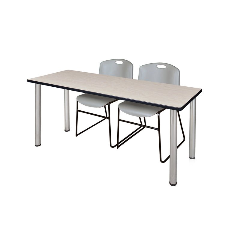 Regency Kee Professional Training Table Suite with 2 Zeng Stack Chairs 66"W x 24"D x 29"H (REG - MT6624 - 44) - SchoolOutlet