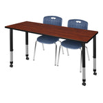 Regency Kee Versatile Mobile Height Adjustable Classroom Activity Suite with 2 Andy Stack Chairs 66