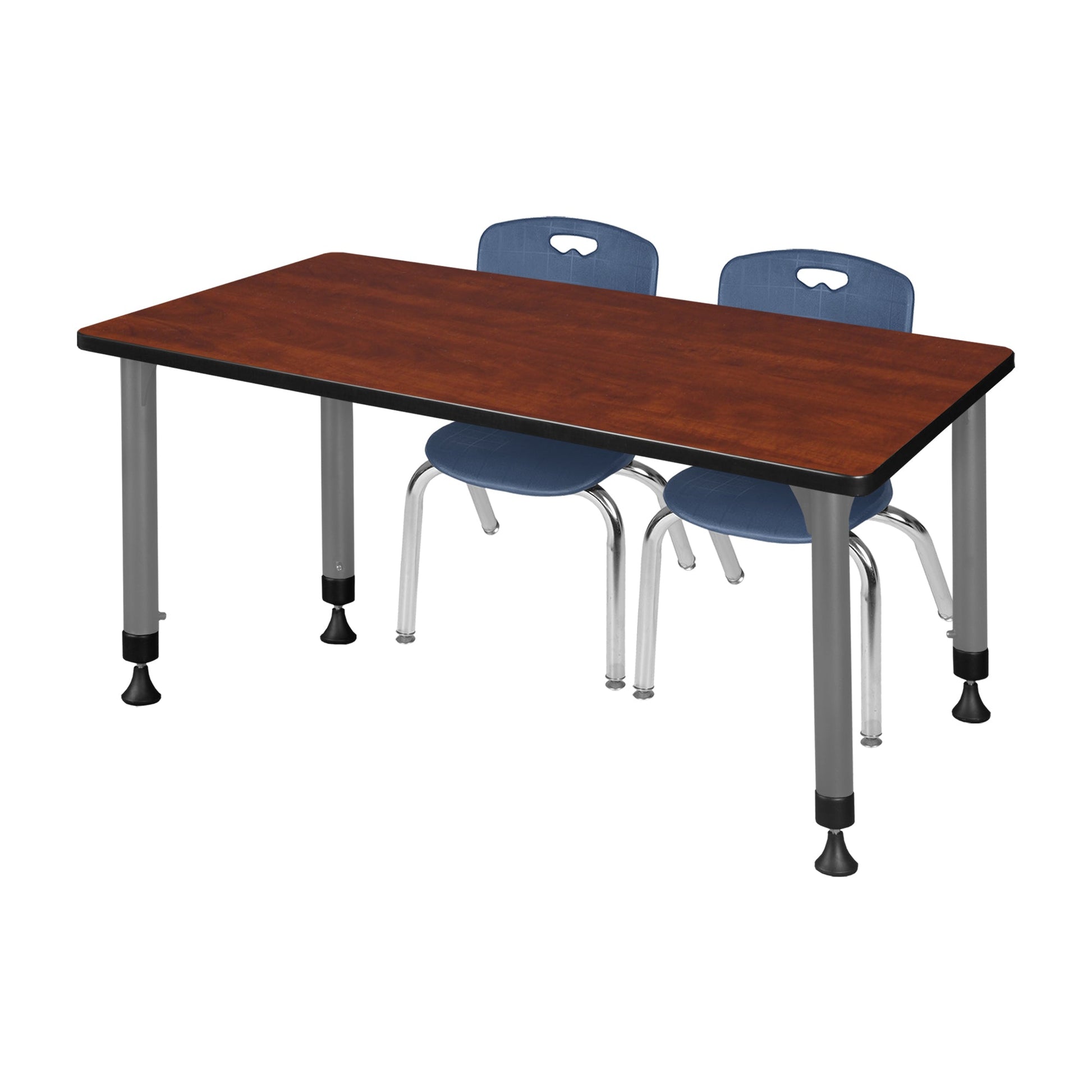 Regency Kee 66 x 30 in. Adjustable Classroom Table & 2 Andy 12 in. Stack Chairs - SchoolOutlet