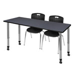 Regency Kee Versatile Mobile Height Adjustable Classroom Activity Suite with 2 Andy Stack Chairs 66
