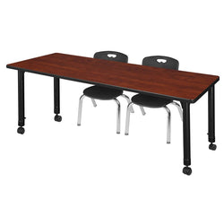 Regency Kee Flexible Mobile Classroom Set with 2 Andy Stack Chairs 72W" x 24D" x 23-34H" (REG-MT7224-45)