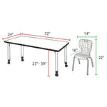 Regency Kee Flexible Mobile Classroom Set with 2 Andy Stack Chairs 72W