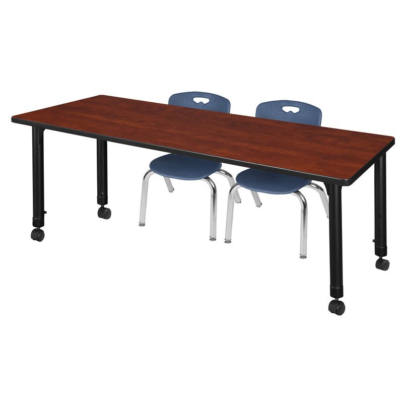 Regency Kee Flexible Mobile Classroom Set with 2 Andy Stack Chairs 72W" x 24D" x 23 - 34H" (REG - MT7224 - 45) - SchoolOutlet