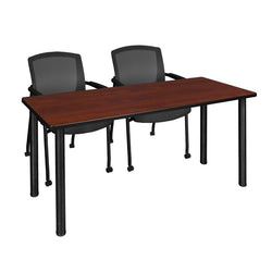 Regency Kee Professional Collaborative Workspace Suite with 2 Knight Mesh Guest Chairs 72"W x 24"D x 29"H (REG-MT7224-56)