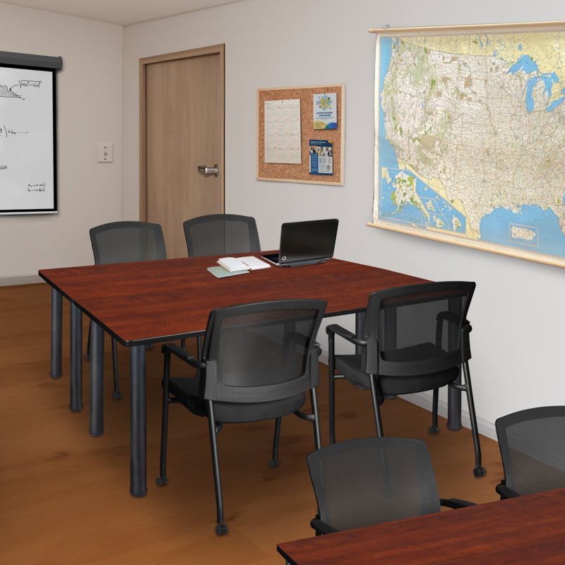 Regency Kee Professional Collaborative Workspace Suite with 2 Knight Mesh Guest Chairs 72"W x 24"D x 29"H (REG - MT7224 - 56) - SchoolOutlet