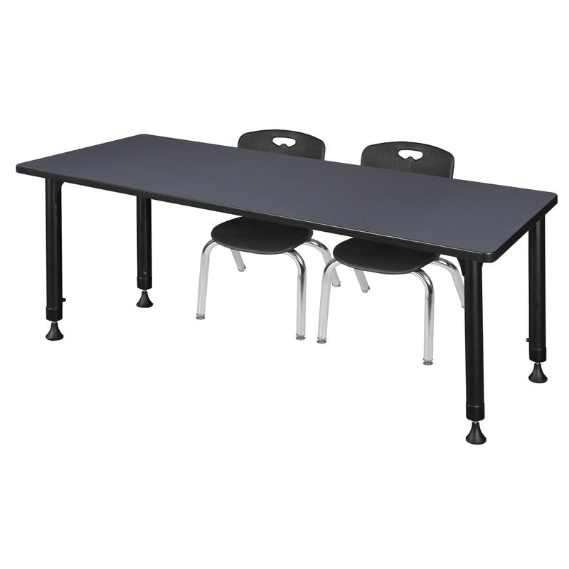 Regency Kee Flexible Mobile Classroom Set with 2 Andy Stack Chairs 72W" x 24D" x 23 - 34H" (REG - MT7224 - 45) - SchoolOutlet