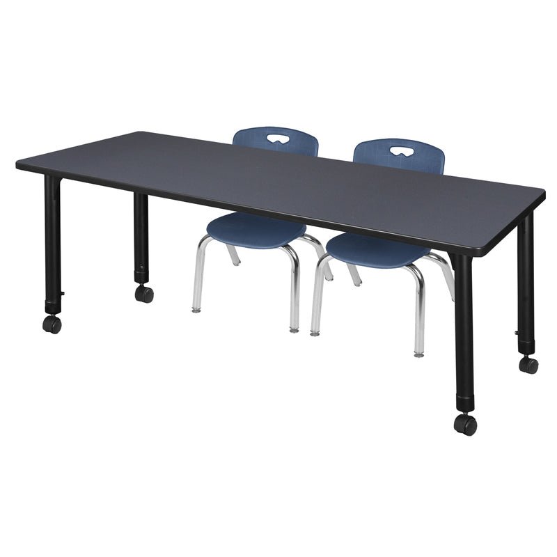 Regency Kee Flexible Mobile Classroom Set with 2 Andy Stack Chairs 72W" x 24D" x 23 - 34H" (REG - MT7224 - 45) - SchoolOutlet