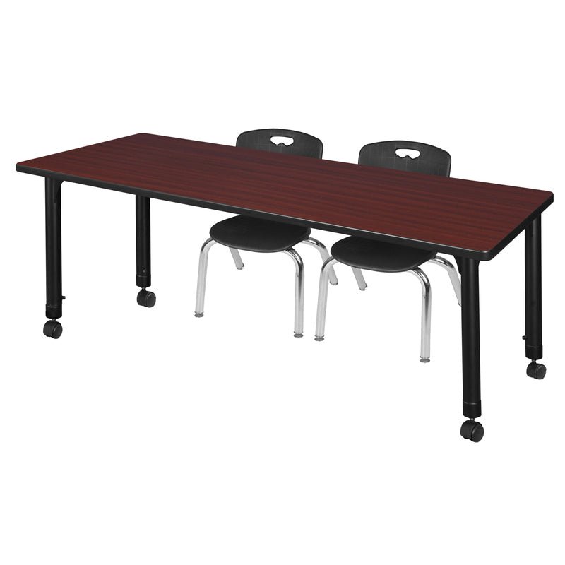 Regency Kee Flexible Mobile Classroom Set with 2 Andy Stack Chairs 72W" x 24D" x 23 - 34H" (REG - MT7224 - 45) - SchoolOutlet