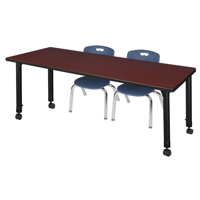 Regency Kee Flexible Mobile Classroom Set with 2 Andy Stack Chairs 72W" x 24D" x 23 - 34H" (REG - MT7224 - 45) - SchoolOutlet