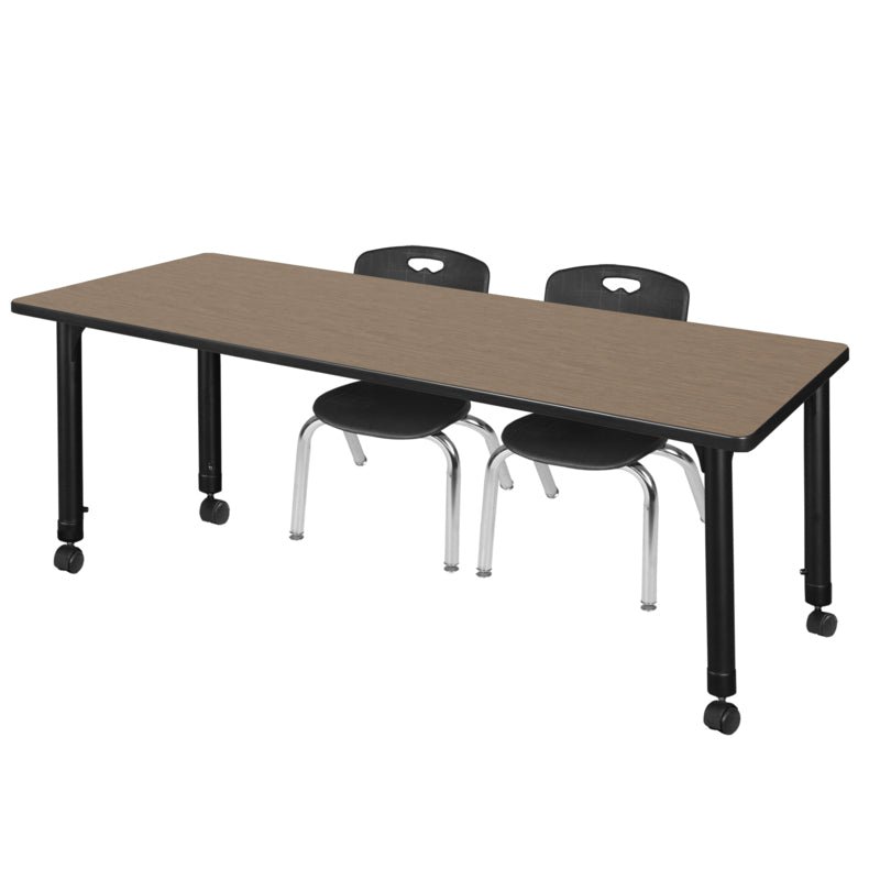Regency Kee Flexible Mobile Classroom Set with 2 Andy Stack Chairs 72W" x 24D" x 23 - 34H" (REG - MT7224 - 45) - SchoolOutlet
