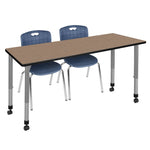Versatile Regency Kee Mobile Classroom Set with 2 Andy Stack Chairs 72W