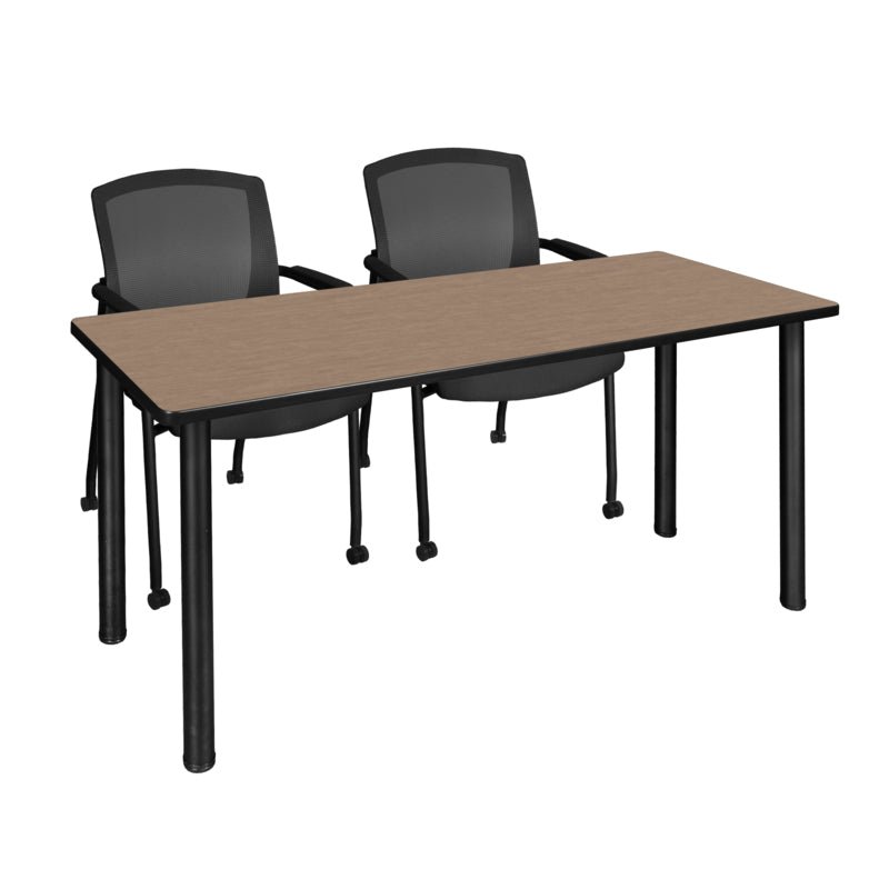 Regency Kee Professional Collaborative Workspace Suite with 2 Knight Mesh Guest Chairs 72"W x 24"D x 29"H (REG - MT7224 - 56) - SchoolOutlet