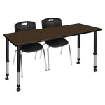 Versatile Regency Kee Mobile Classroom Set with 2 Andy Stack Chairs 72W
