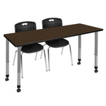 Versatile Regency Kee Mobile Classroom Set with 2 Andy Stack Chairs 72W
