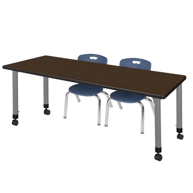 Regency Kee Flexible Mobile Classroom Set with 2 Andy Stack Chairs 72W" x 24D" x 23 - 34H" (REG - MT7224 - 45) - SchoolOutlet