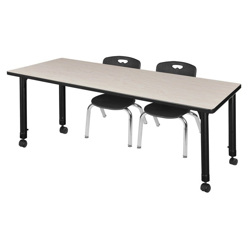 Regency Kee Flexible Mobile Classroom Set with 2 Andy Stack Chairs 72W" x 24D" x 23 - 34H" (REG - MT7224 - 45) - SchoolOutlet