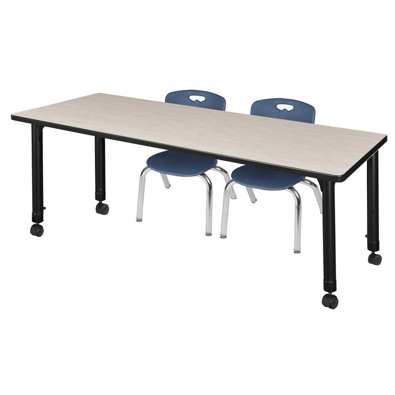 Regency Kee Flexible Mobile Classroom Set with 2 Andy Stack Chairs 72W" x 24D" x 23 - 34H" (REG - MT7224 - 45) - SchoolOutlet