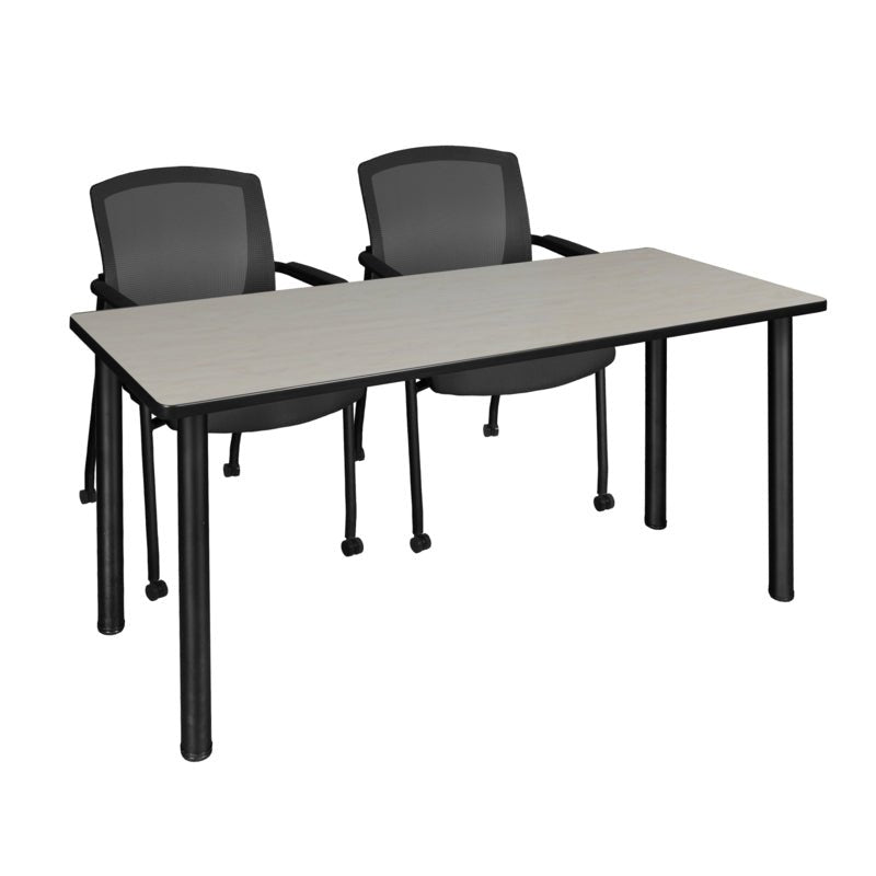 Regency Kee Professional Collaborative Workspace Suite with 2 Knight Mesh Guest Chairs 72"W x 24"D x 29"H (REG - MT7224 - 56) - SchoolOutlet