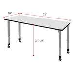 Regency Kee Versatile Mobile Adjustable Classroom Set with 2 Heavy Duty Black Zeng Stack Chairs 72W