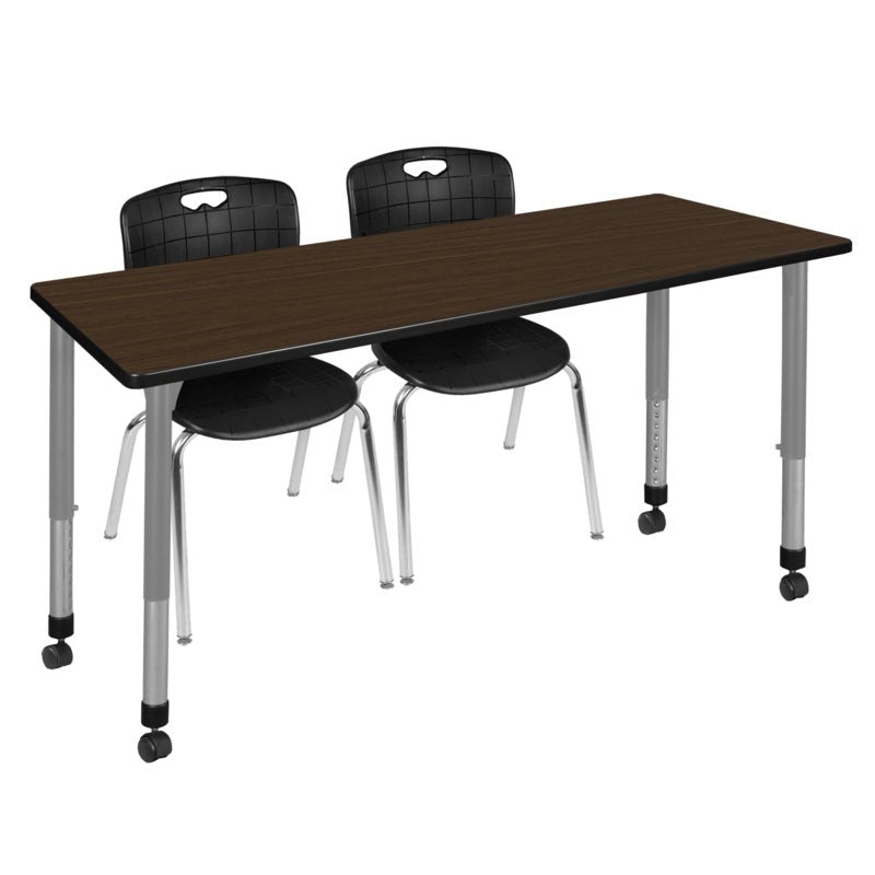 Regency Kee Versatile Mobile Adjustable Classroom Set with 2 Andy Stack Chairs 72W" x 30D" x 23 - 34H" (REG - MT7230 - 40) - SchoolOutlet