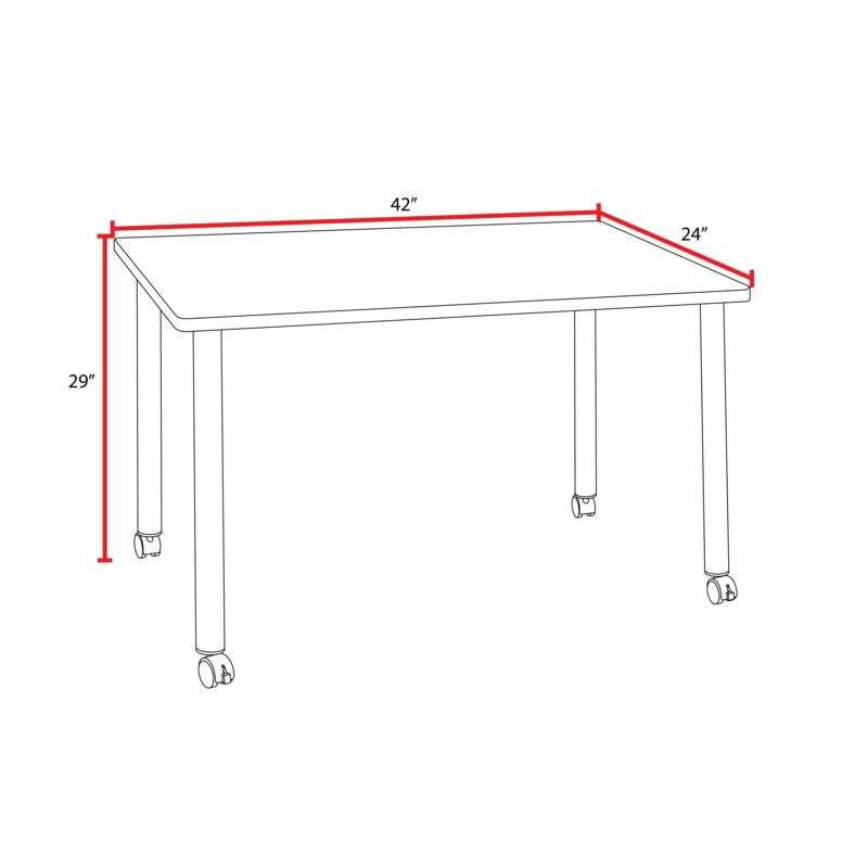Regency Kee Professional Mobile Training Seminar Table 42" W x 24" D x 29" H (REG - MTC4224) - SchoolOutlet