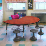 Regency Kee Interactive Kidney Shaped Height Adjustable Classroom Table 72
