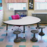 Regency Kee Interactive Kidney Shaped Height Adjustable Classroom Table 72