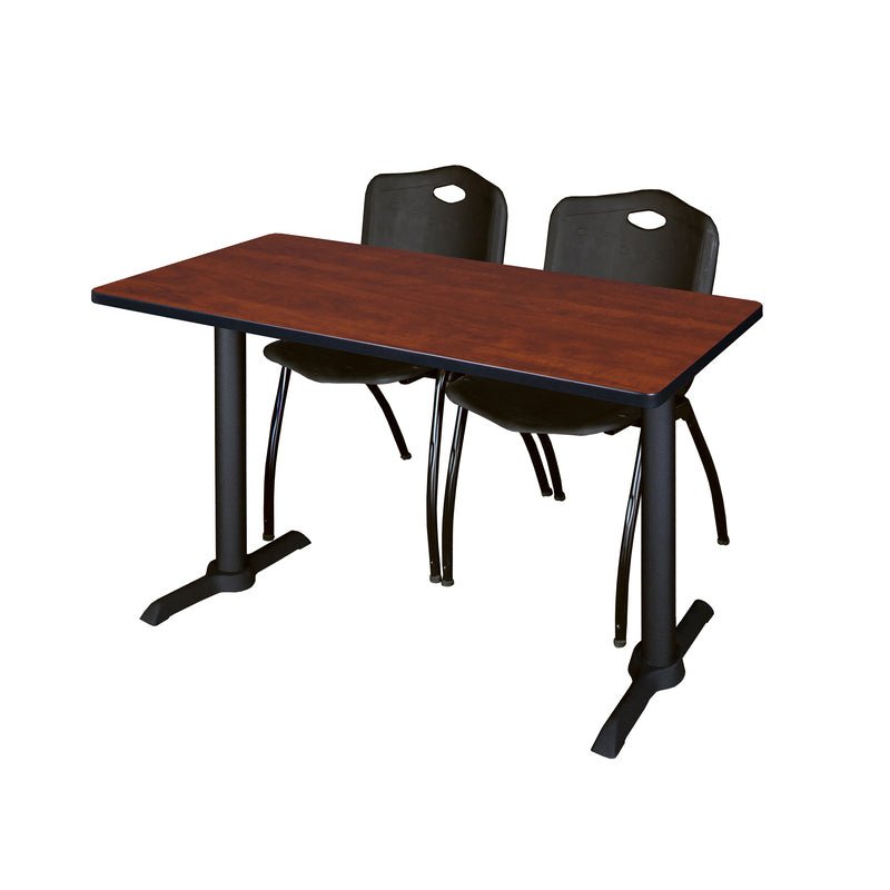 Regency Cain Versatile Seminar Station with 2 M Stack Chairs 48" x 24" x 29" (REG - MTRCT4824 - 47) - SchoolOutlet