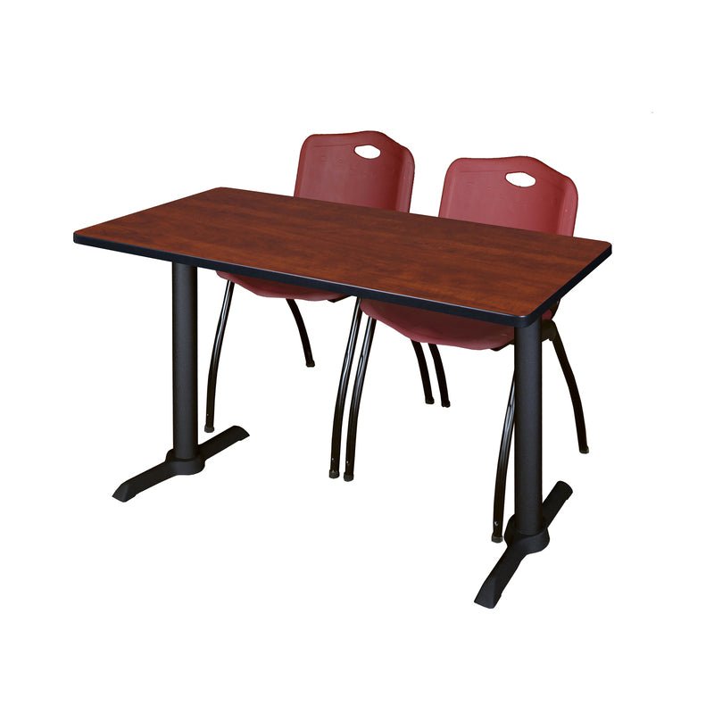 Regency Cain Versatile Seminar Station with 2 M Stack Chairs 48" x 24" x 29" (REG - MTRCT4824 - 47) - SchoolOutlet