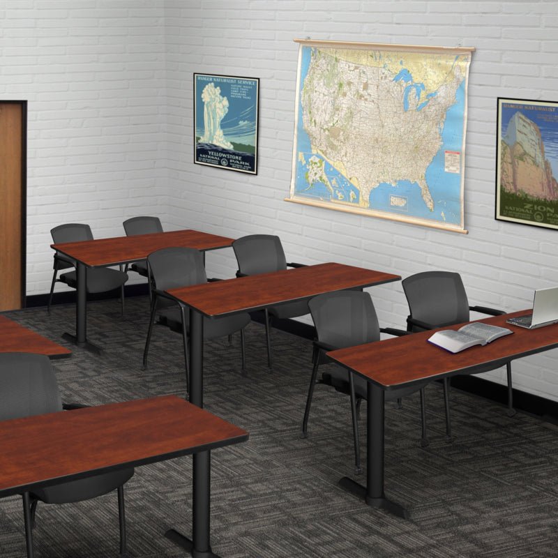Regency Cain Ergonomic Seminar Workspace with 2 Knight Mesh Chairs 48" x 24" x 29" (REG - MTRCT4824 - 56) - SchoolOutlet