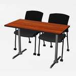 Regency Cain Ergonomic Seminar Workspace with 2 Knight Mesh Chairs 48