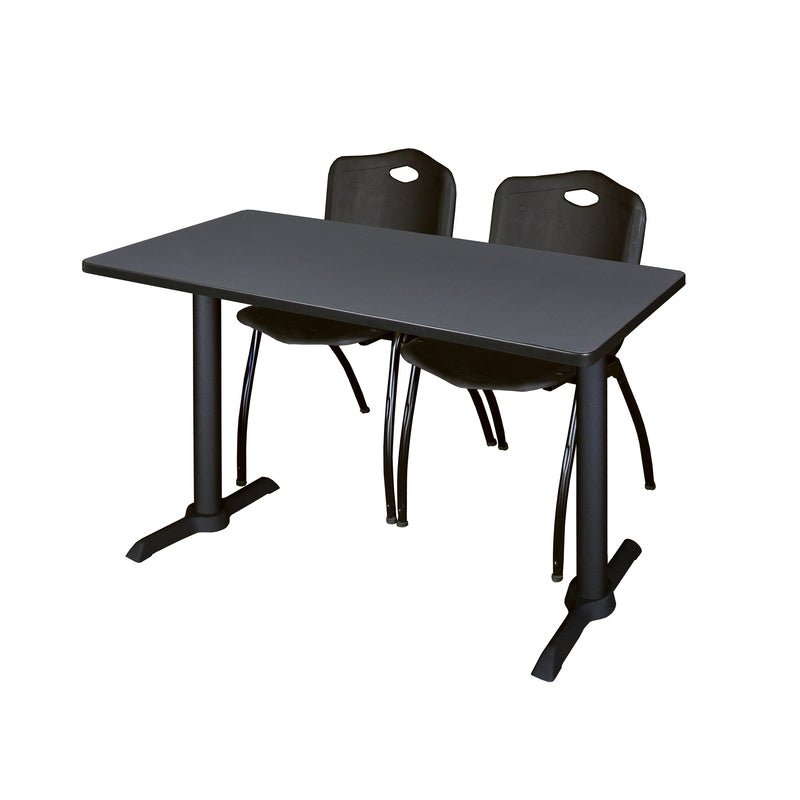 Regency Cain Versatile Seminar Station with 2 M Stack Chairs 48" x 24" x 29" (REG - MTRCT4824 - 47) - SchoolOutlet