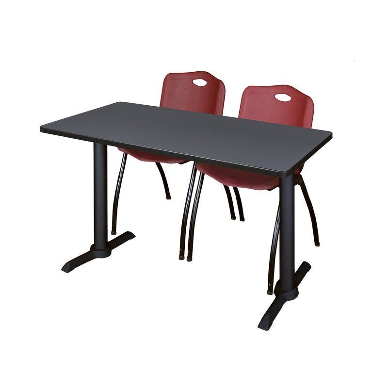 Regency Cain Versatile Seminar Station with 2 M Stack Chairs 48" x 24" x 29" (REG - MTRCT4824 - 47) - SchoolOutlet