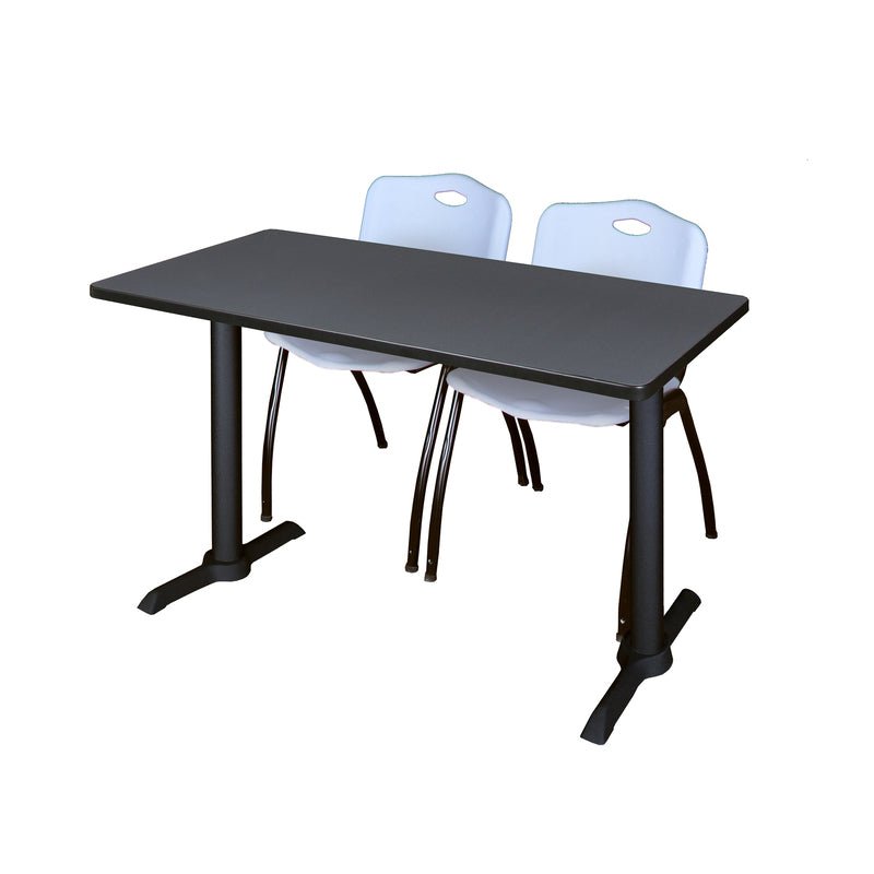 Regency Cain Versatile Seminar Station with 2 M Stack Chairs 48" x 24" x 29" (REG - MTRCT4824 - 47) - SchoolOutlet
