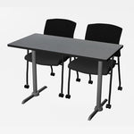 Regency Cain Ergonomic Seminar Workspace with 2 Knight Mesh Chairs 48