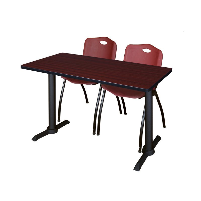 Regency Cain Versatile Seminar Station with 2 M Stack Chairs 48" x 24" x 29" (REG - MTRCT4824 - 47) - SchoolOutlet