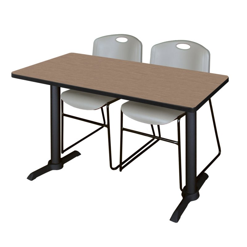 Regency Cain Collaborative Seminar Suite with 2 Zeng Stack Chairs 48" x 24" x 29" (REG - MTRCT4824 - 44) - SchoolOutlet