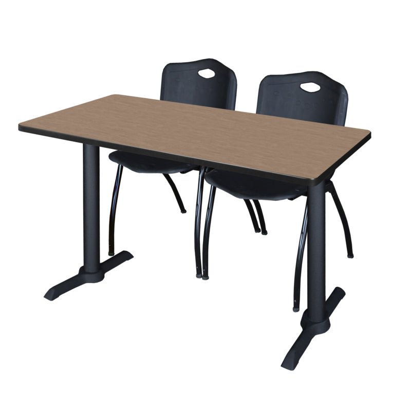 Regency Cain Versatile Seminar Station with 2 M Stack Chairs 48" x 24" x 29" (REG - MTRCT4824 - 47) - SchoolOutlet