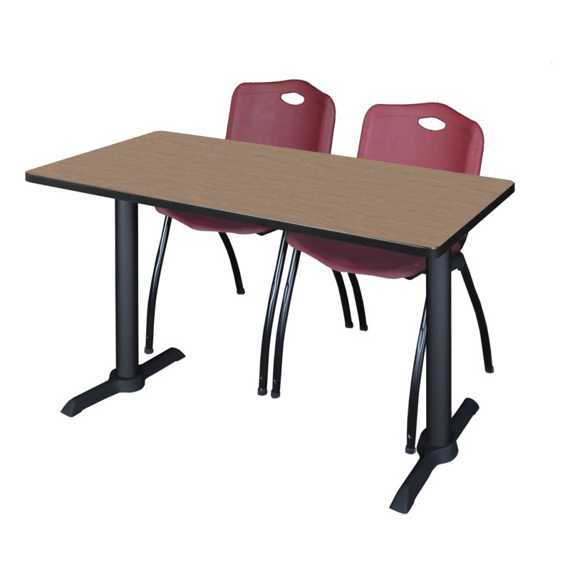 Regency Cain Versatile Seminar Station with 2 M Stack Chairs 48" x 24" x 29" (REG - MTRCT4824 - 47) - SchoolOutlet