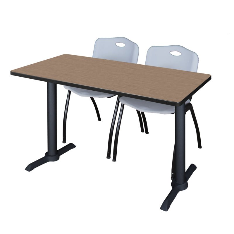 Regency Cain Versatile Seminar Station with 2 M Stack Chairs 48" x 24" x 29" (REG - MTRCT4824 - 47) - SchoolOutlet