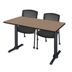 Regency Cain Ergonomic Seminar Workspace with 2 Knight Mesh Chairs 48