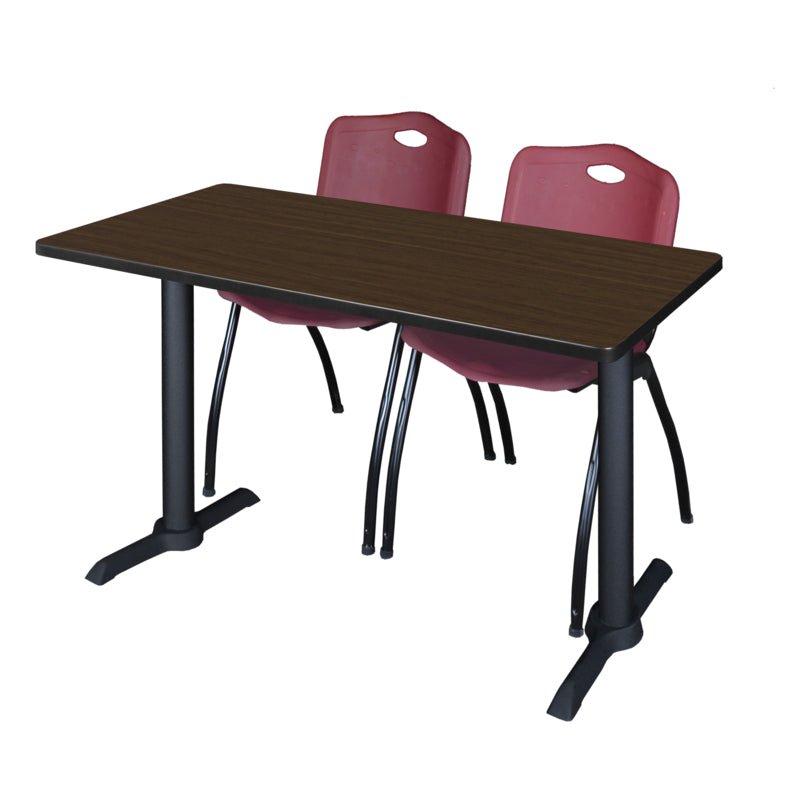 Regency Cain Versatile Seminar Station with 2 M Stack Chairs 48" x 24" x 29" (REG - MTRCT4824 - 47) - SchoolOutlet