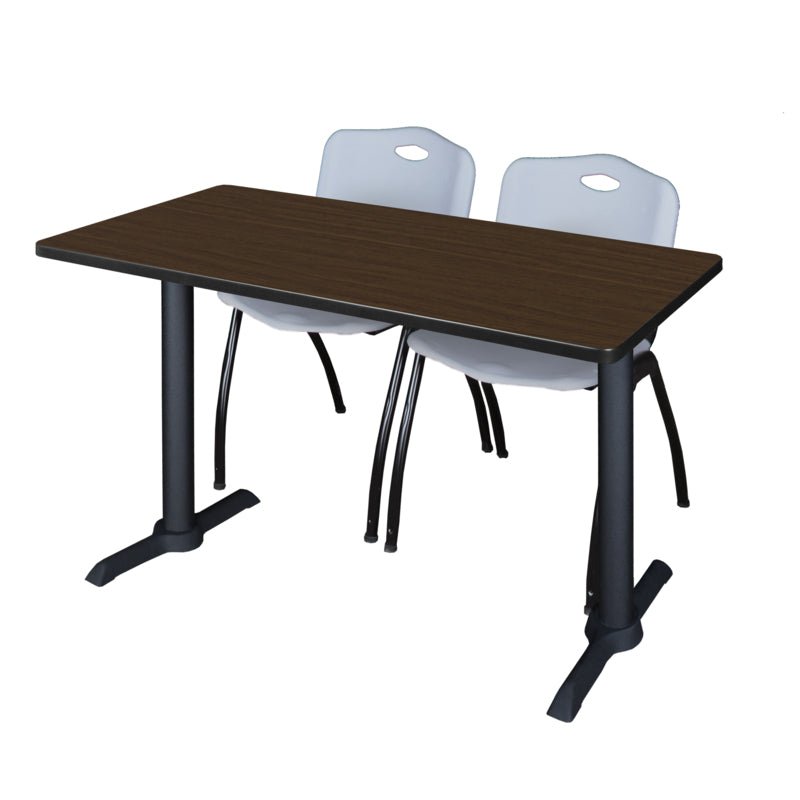 Regency Cain Versatile Seminar Station with 2 M Stack Chairs 48" x 24" x 29" (REG - MTRCT4824 - 47) - SchoolOutlet