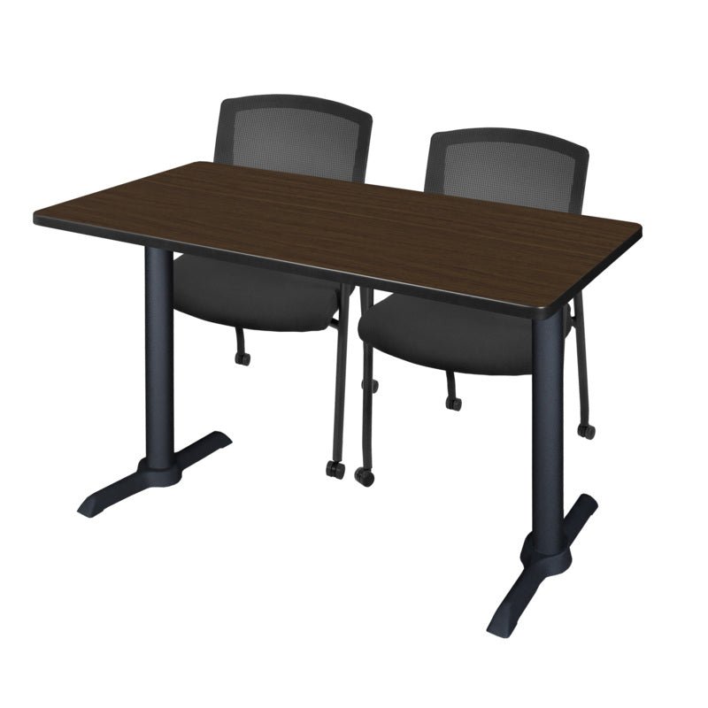 Regency Cain Ergonomic Seminar Workspace with 2 Knight Mesh Chairs 48" x 24" x 29" (REG - MTRCT4824 - 56) - SchoolOutlet