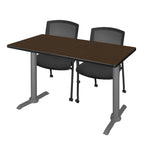 Regency Cain Ergonomic Seminar Workspace with 2 Knight Mesh Chairs 48