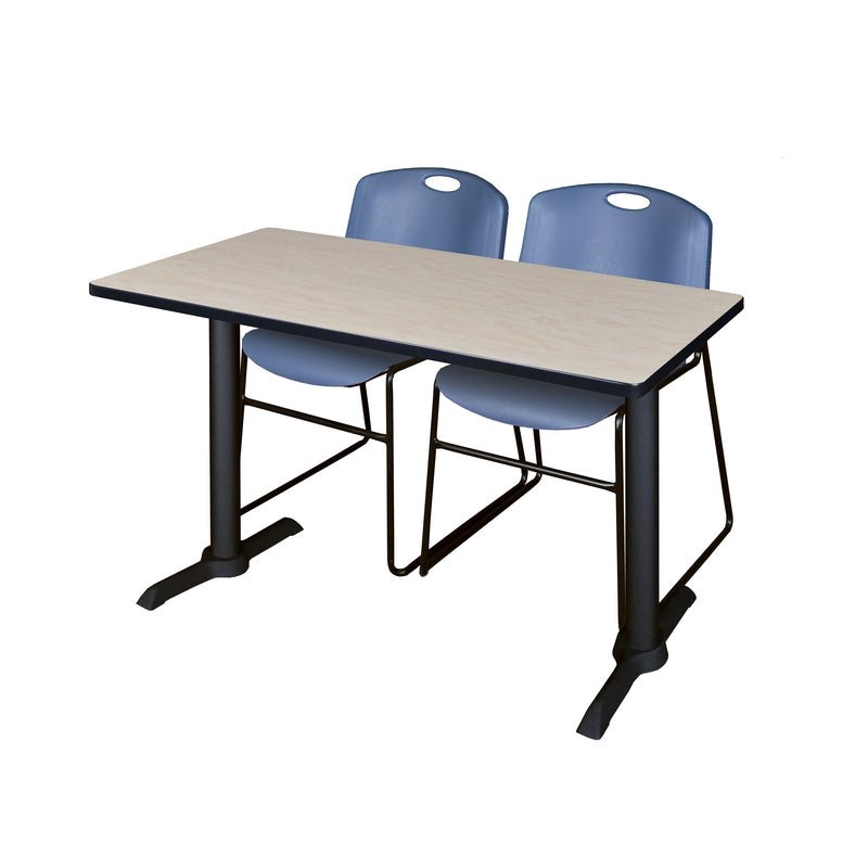 Regency Cain Collaborative Seminar Suite with 2 Zeng Stack Chairs 48" x 24" x 29" (REG - MTRCT4824 - 44) - SchoolOutlet