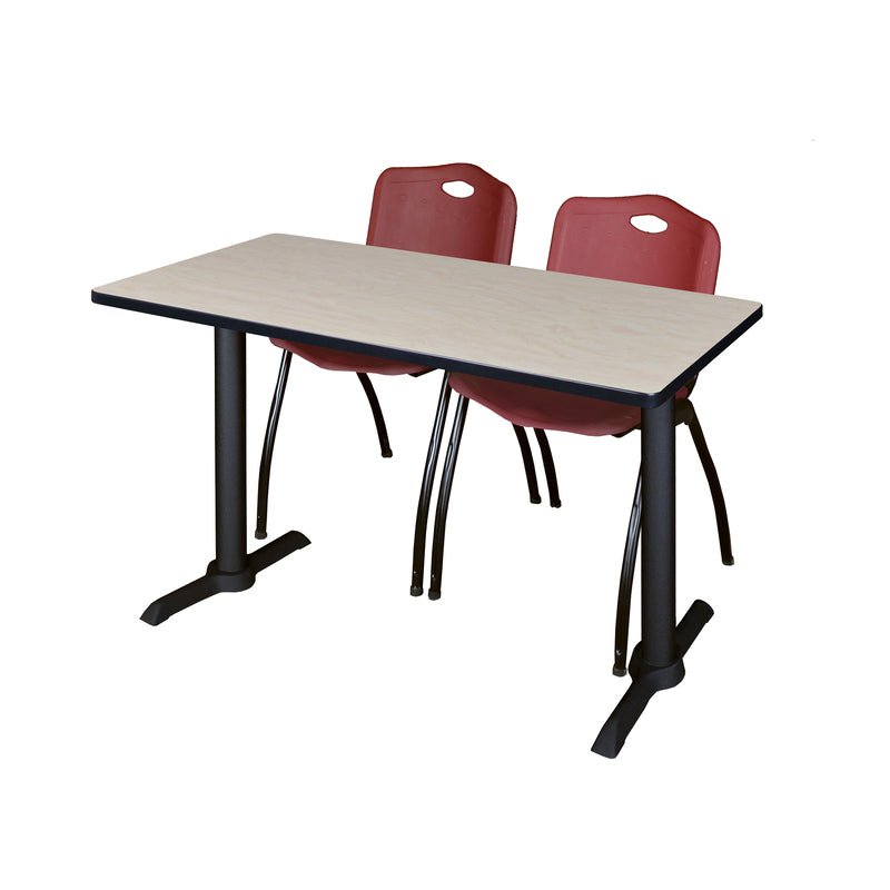 Regency Cain Versatile Seminar Station with 2 M Stack Chairs 48" x 24" x 29" (REG - MTRCT4824 - 47) - SchoolOutlet