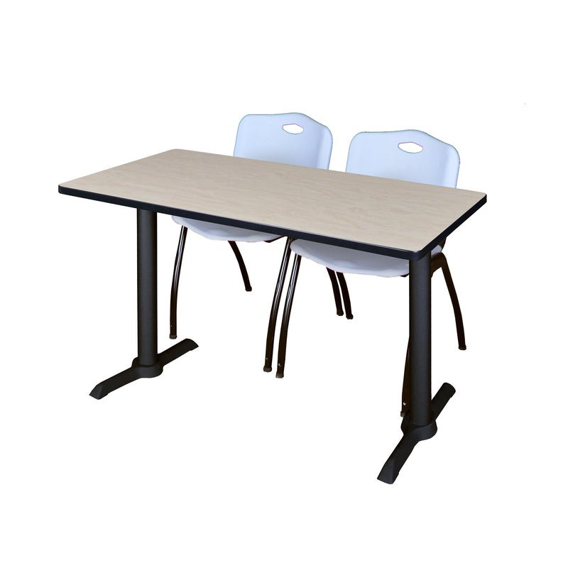 Regency Cain Versatile Seminar Station with 2 M Stack Chairs 48" x 24" x 29" (REG - MTRCT4824 - 47) - SchoolOutlet